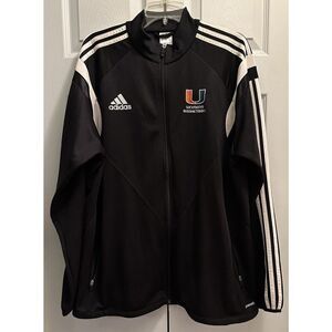 Adidas University of Miami Womens Basketball Climacool Zip-Up Jacket Size XL